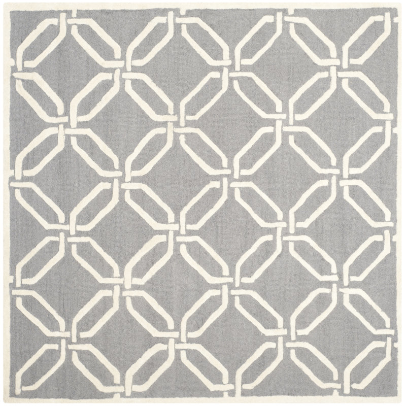 Martins Hand Tufted Wool Geometric Rug, Square 6'