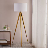 Cardone 60" Tripod Floor Lamp with Drum Shade and Foot Switch – Modern Minimalist Lighting Accent