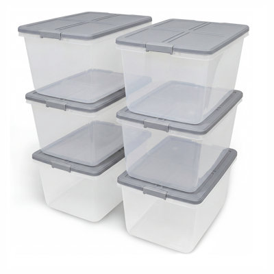 Home Logic Latched Storage Container 66 Qt - 6 Pack