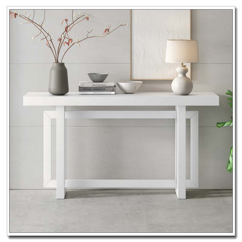 59.1'' Painted Entryway Table Console Table, White