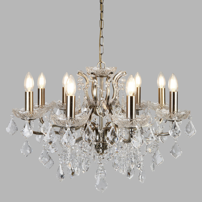 Alize 8 - Light Candle Style Chandelier, Antique Brass