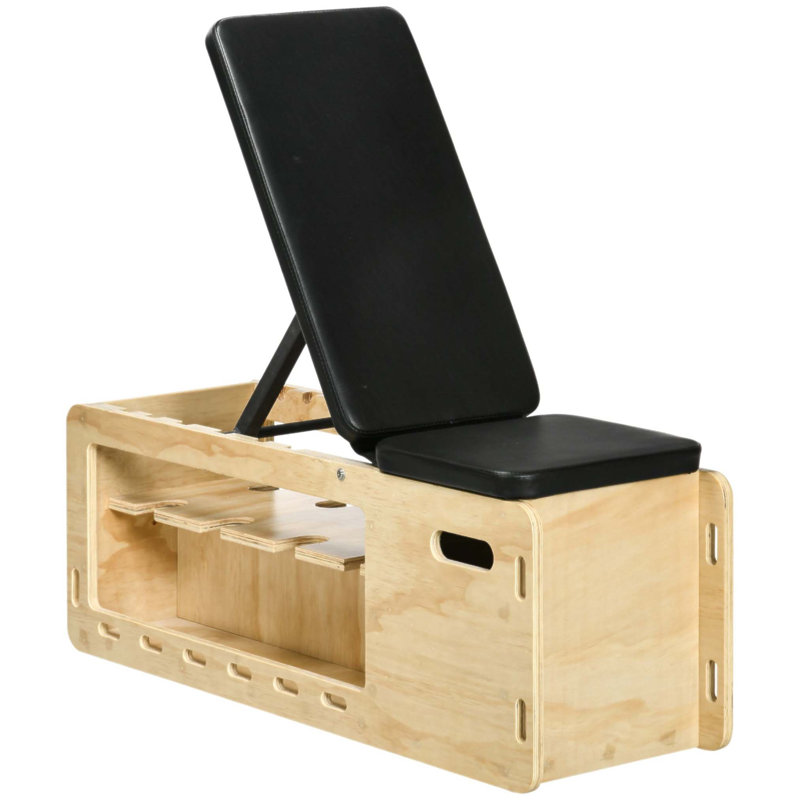 Banc de musculation réglable Soozier avec support de rangement et corde de résistance, idéal pour la gymnastique à domicile et l'entraînement en force