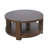 Bremen 40" Round Transitional Modern Block-Frame Coffee Table with Wheels