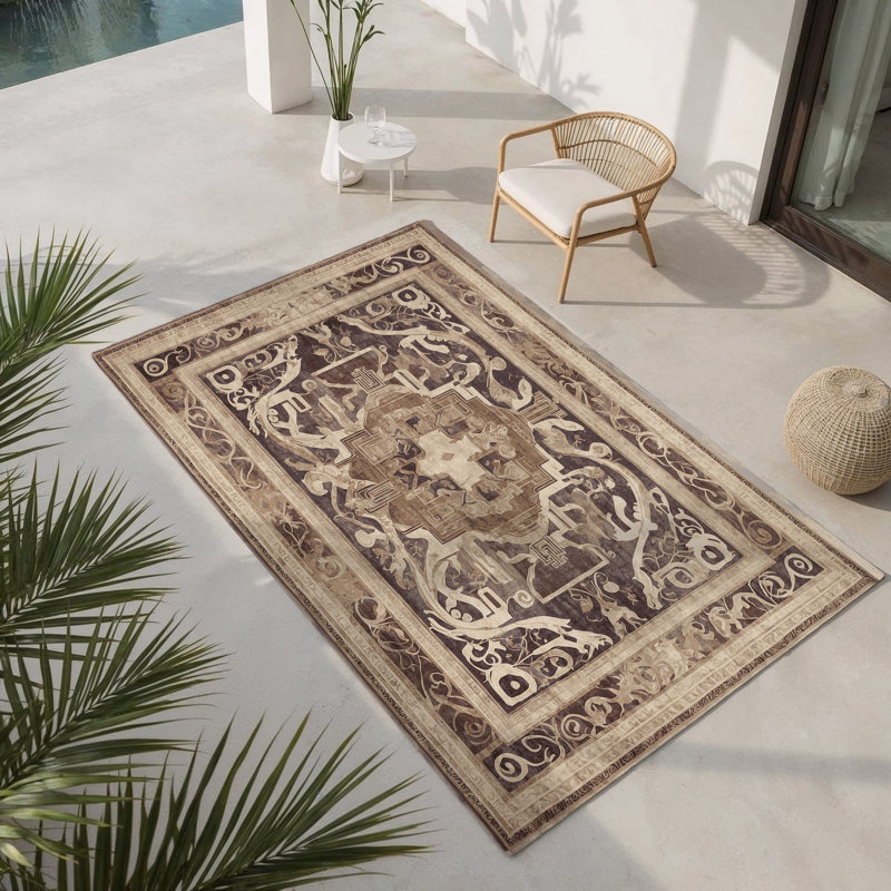 Tapis intérieur et extérieur Homeric Tale, Rectangle 3' x 5'