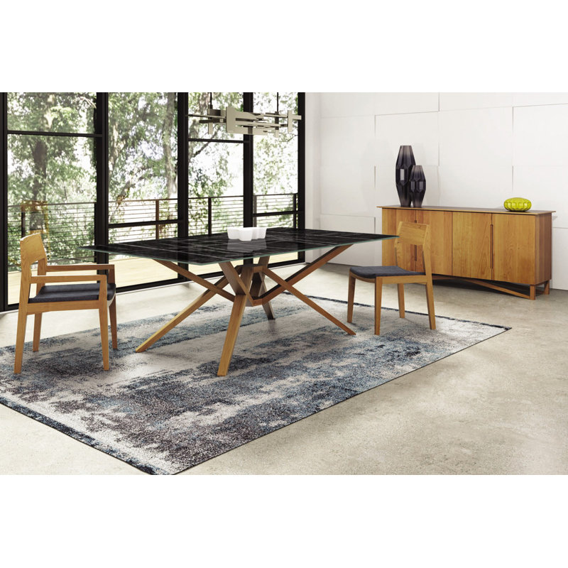 Exeter Rectangular Dining Table, Black, Natural Cherry, 30"H x 84"L x 48"W