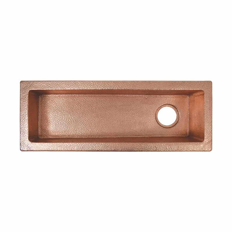 Rio Chico Hand-Hammered Copper 30" L x 11" W Kitchen/Bar Sink, Polished Copper