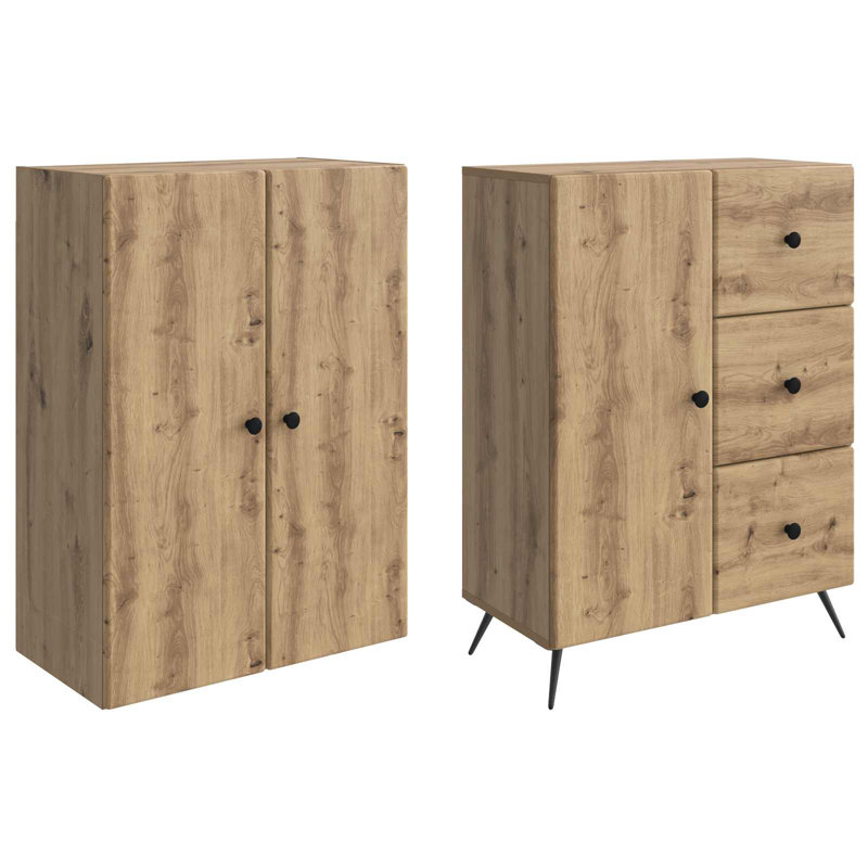 3 -Door 3 Storage Cabinet, Artisan Oak