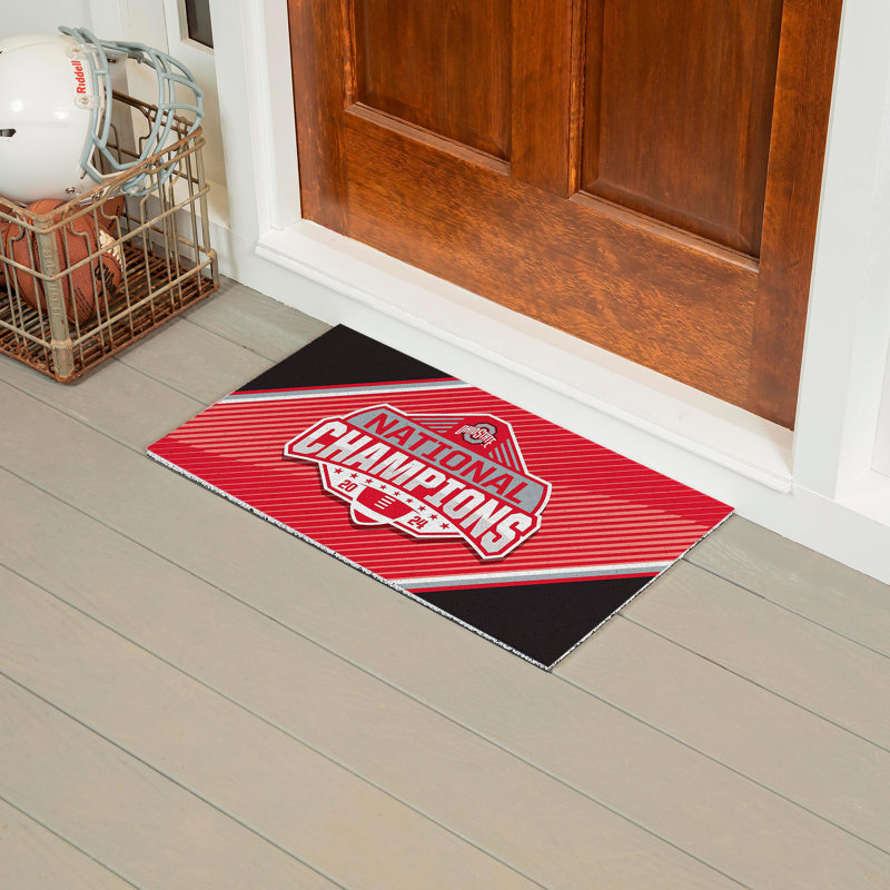 Tapis de fibre de coco 2025 Ohio State University, Noir / blanc / rose