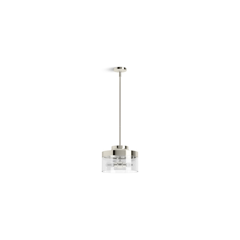 Purist 12-1/2 In. Two-Light Pendant, Polished Nickel