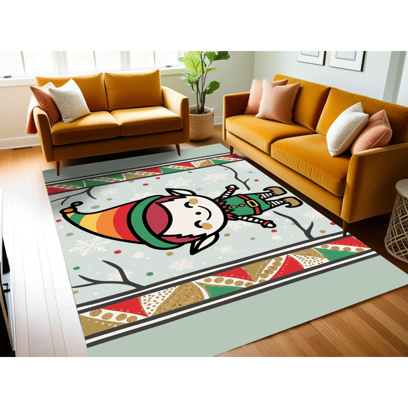 Tapis de Noël hiver lavable Ginza Six, Rectangulaire 2 pi x 3 pi