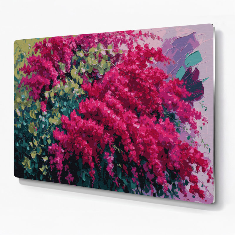 Art mural en métal Botanical Bougainvillea Brown, H 11 po x l 14 po