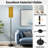  68.5" Standing Floor Lamp Raster geometric floral mustard yellow color Simple Dimmable Metal Pole Lamp with Linen Lampshade LED Bulb Included
