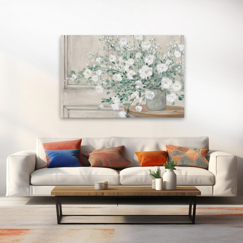 Bouquet blanc, bouquet de fleurs contemporain neutre, bouquet de fleurs grises, H 60 po x l 40 po