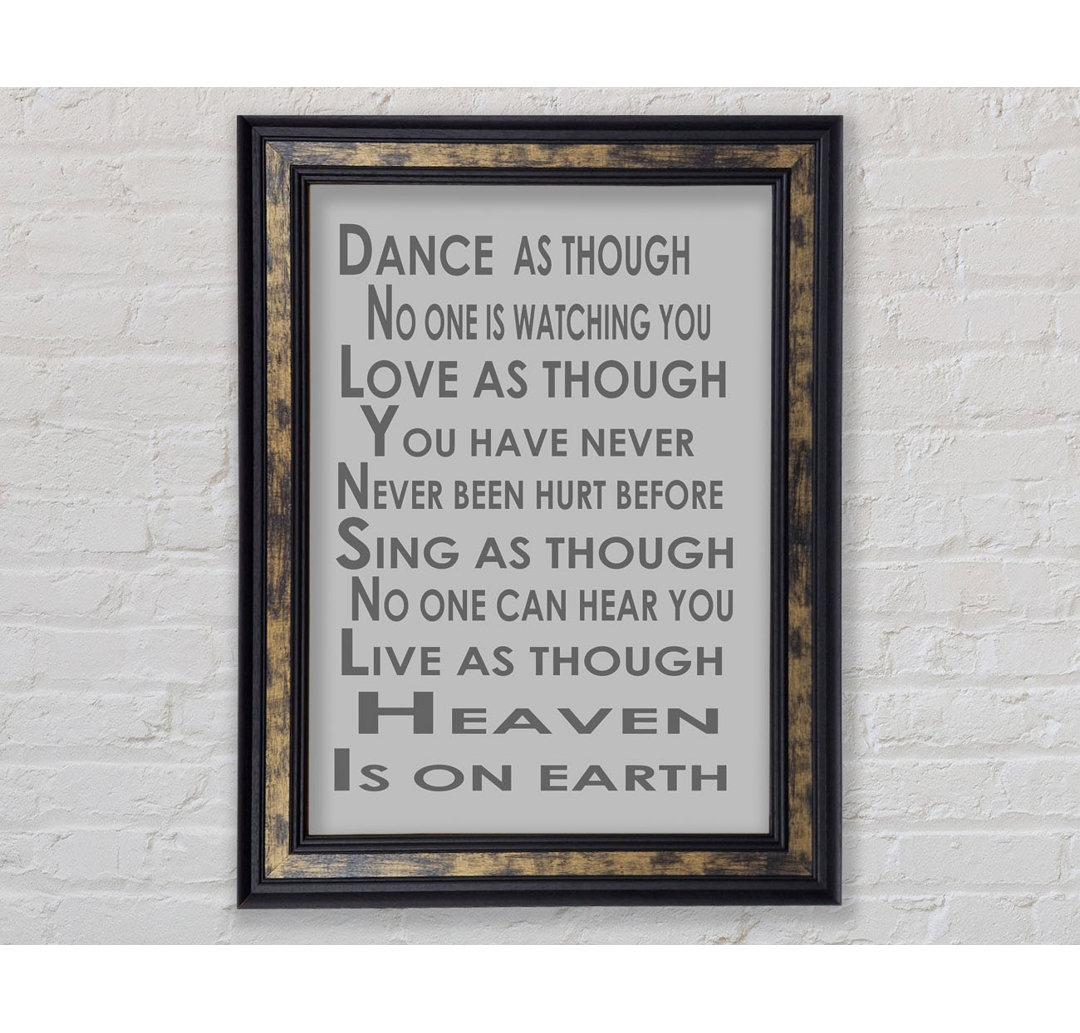 Gerahmtes Leinwandbild Home Quote Heaven Is On Earth Beige