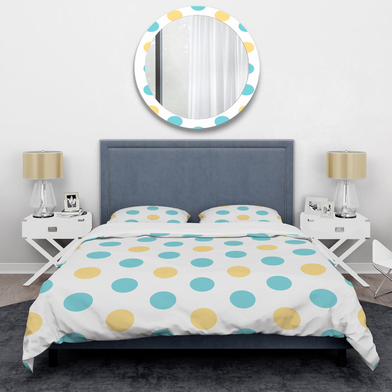 Ensemble de housse de couette en microfibre bleu / jaune 2 pièces, Housse de couette simple + 1 taie décorative stan