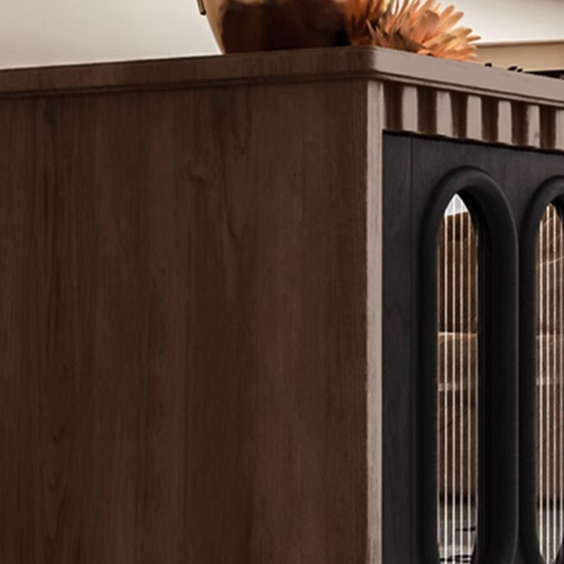 Meuble télé rétro en bois massif de style français, 86.61"
