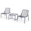 Ensemble de conversation d'extérieur 3 pièces avec cadre en fer - 2 chaises en filet et 1 table d'appoint-1407381960