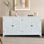 Armoire d'appoint polyvalente avec quatre portes, idéale pour la décoration et l'organisation de la maison, conception rustique pour plusieurs pièces