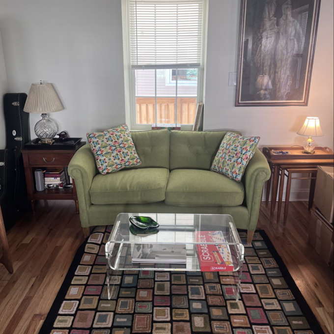 MESAILUP Waterfall Coffee Table Acrylic Rectangle 32"L x 15"W x 12"H Modern End Table,Clear - 17.29" H x 33.01" L x 7.86" W