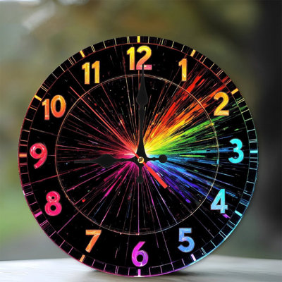 Rainbow Clock Wall Art Home Decor