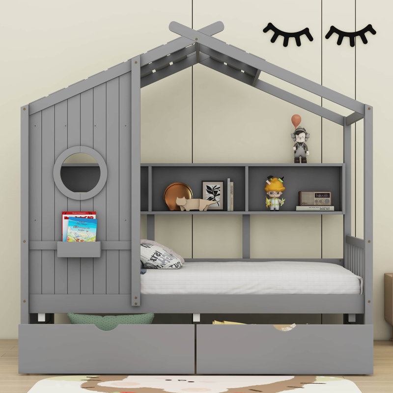 Surry Kids with Drawers, Twin, Gray