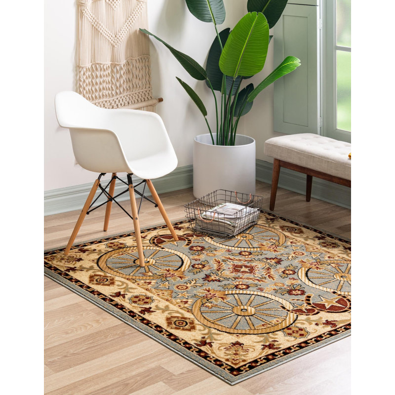 Athallia Oriental Indoor Rug, Square 5'3"