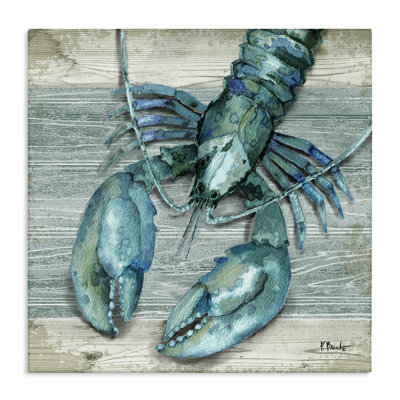 «Northpoint Lobster Rustic Sealife» par Paul Brent - peinture sur toile tendue