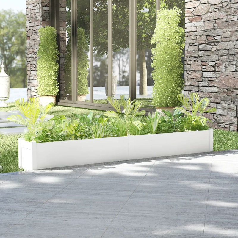 Boîte à fleurs en bois pour l'extérieur, H 27,6 po x l 59,1 po x P 19,7 po, Blanc