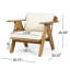 Chaises club d'extérieur en bois d'acacia avec coussins (ensemble de 2)