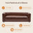 95" W Modern Faux Leather Square Arm Sofa Couch 3 Seater Upholstered  Sofa With Square Arms-284300787