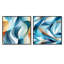 «Blue Geometric Wave Tranquility - Abstract Collages Square», ensemble de 2-101847654-101847658