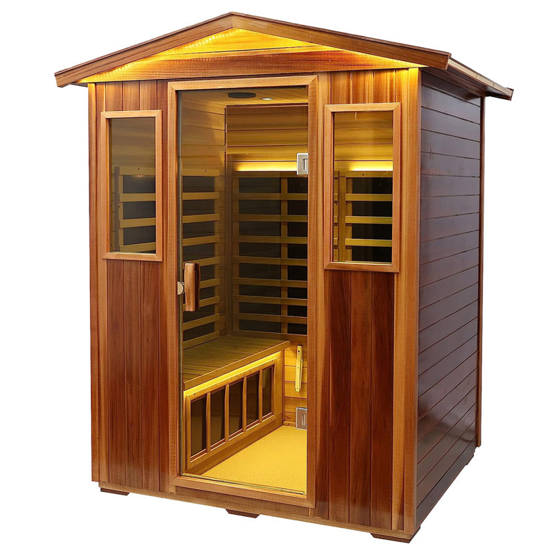Sauna extérieur à infrarouge lointain pour quatre personnes B, Brun