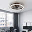 Ventilateur de plafond à profil bas de 20 po avec lumière et télécommande, ventilateur de plafond à DEL à intensité variable, 6 vitesses, pales réversibles