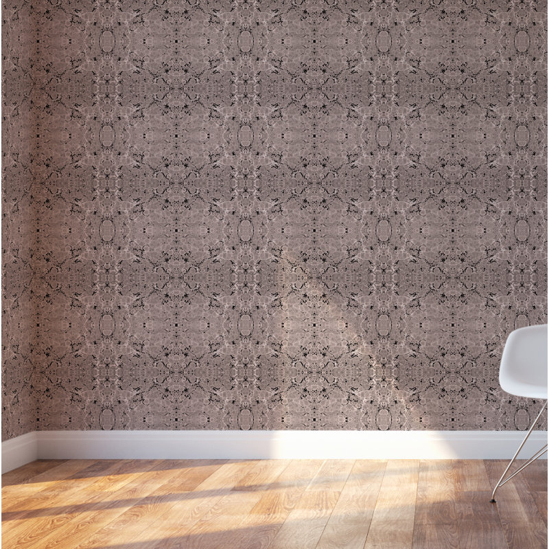 Kaleidoscope 10' L x 24" W Wallpaper Roll, Paper, Non-pasted, Copper