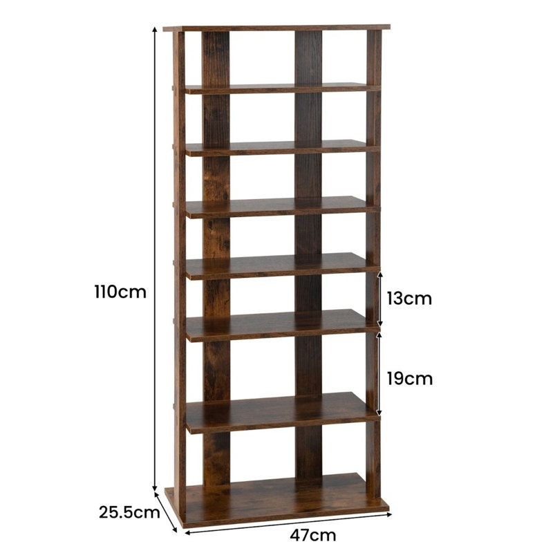 14 Pair Shoe Rack, Brown