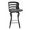Tabouret de bar pivotant en similicuir et bois noir Lusera