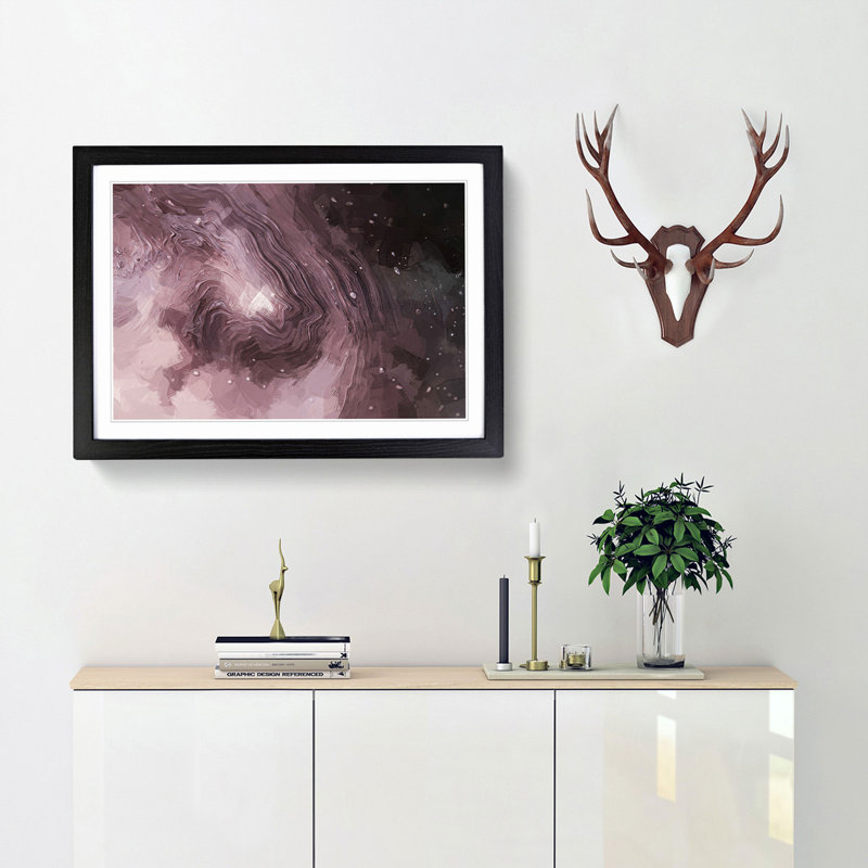 Swirling Passions in Abstract - Framed Print, 36cm H x 48cm W x 2cm D, Black Framed