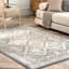 Tapis en tissu performance gris / bleu à motif carreauté traditionnel Joslyn-412774246