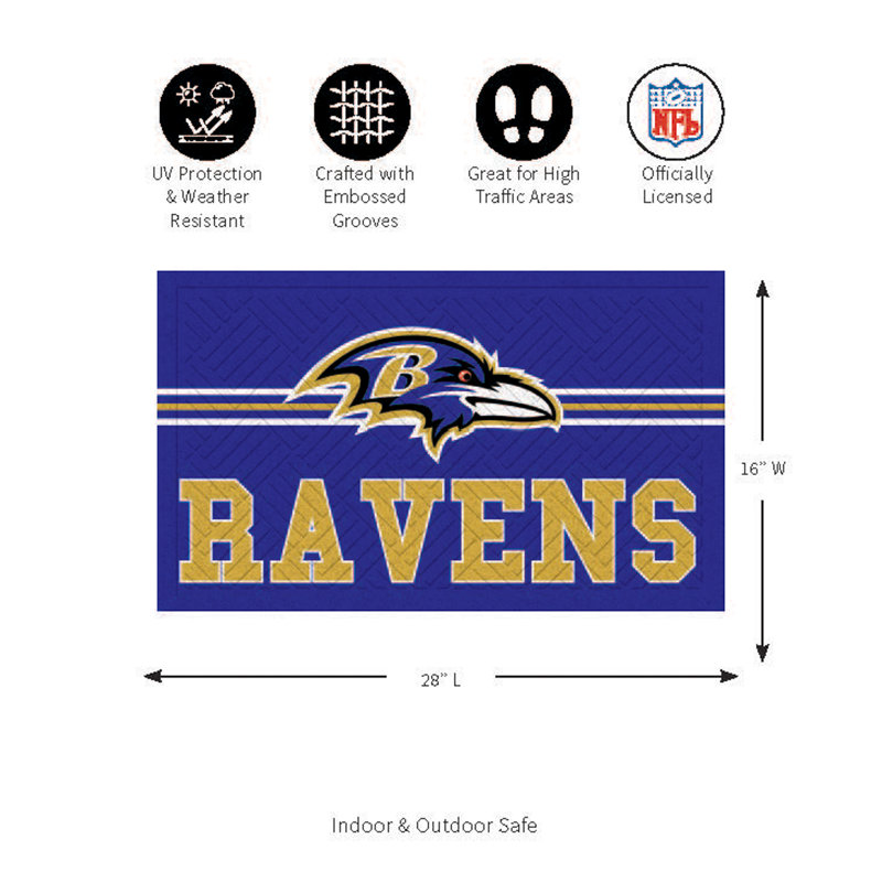 16" x 28" Baltimore Ravens Outdoor Embossed Mat
