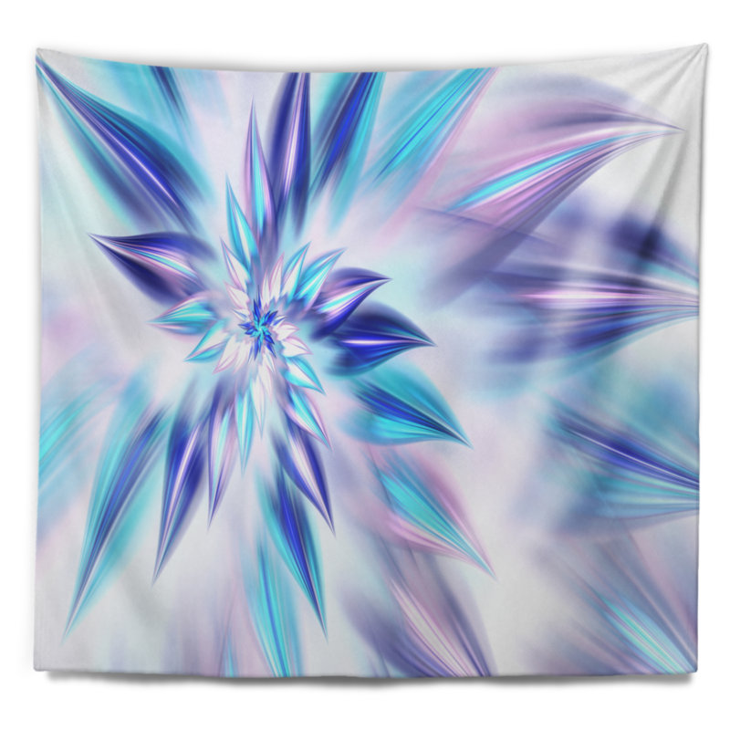 Tapisserie abstraite bleu clair, H 68 po x l 80 po