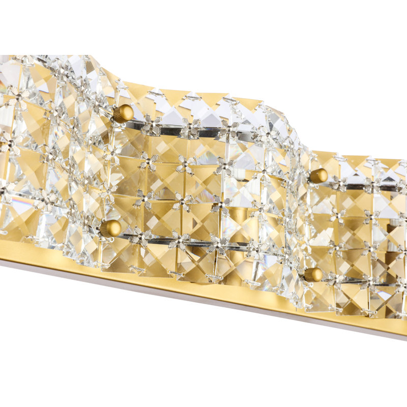 Barre d'éclairage de salle de bain 5 lumières à intensité variable Falk, Laiton, 5 lumières, H 4,7 po x l 33,7 po x P 33,7 po