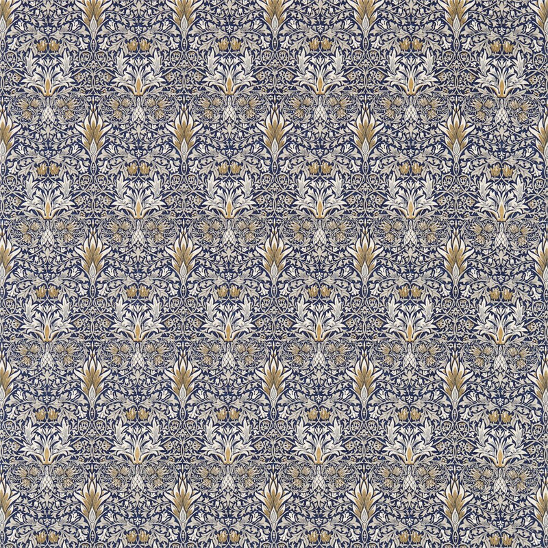 Snakeshead Fabric, Indigo/Hemp