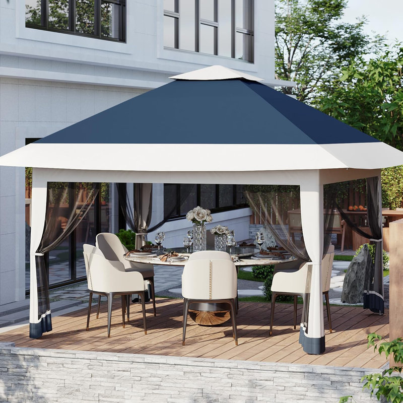 13x13ft Outdoor Patio Gazebo, Blue
