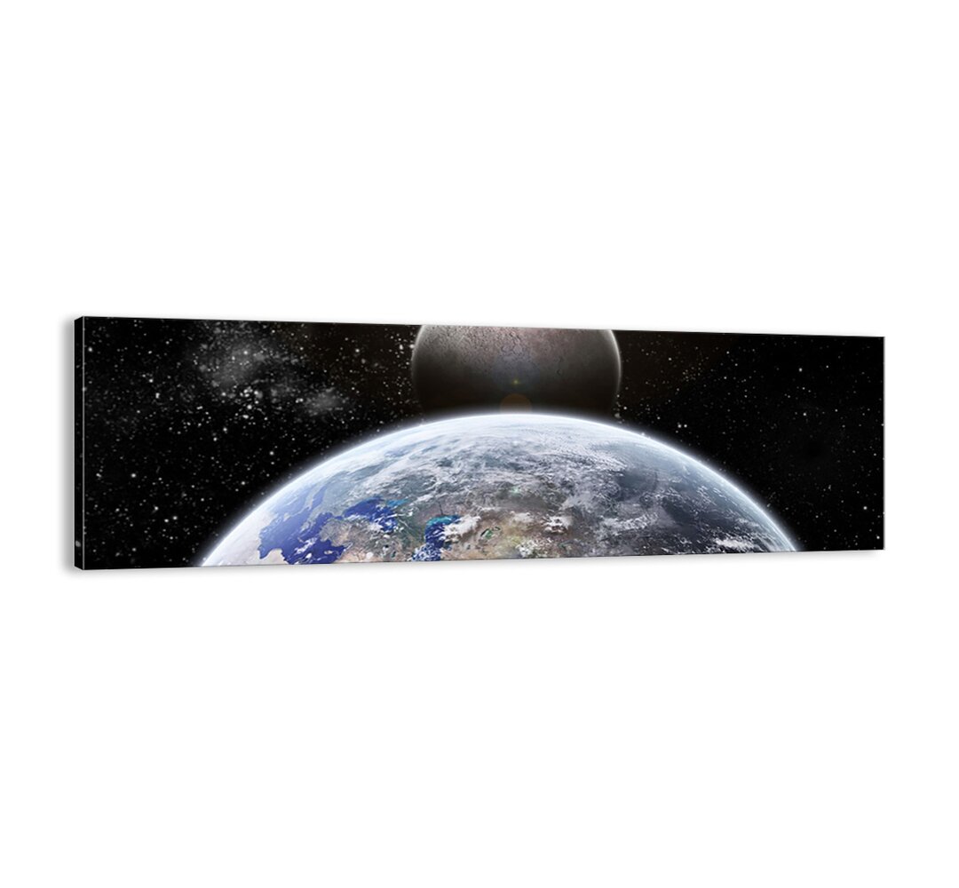 Leinwandbild - Grafikdruck „Space Landscape - Sunrise”