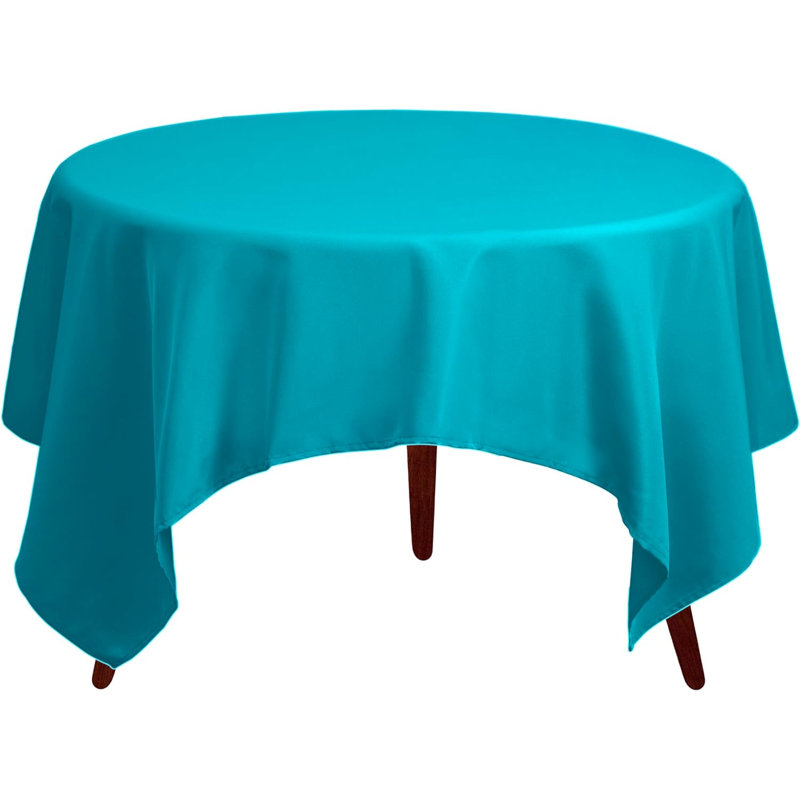 Amilliana Square No Pattern Polyester Tablecloth, 85" Square, Caribbean