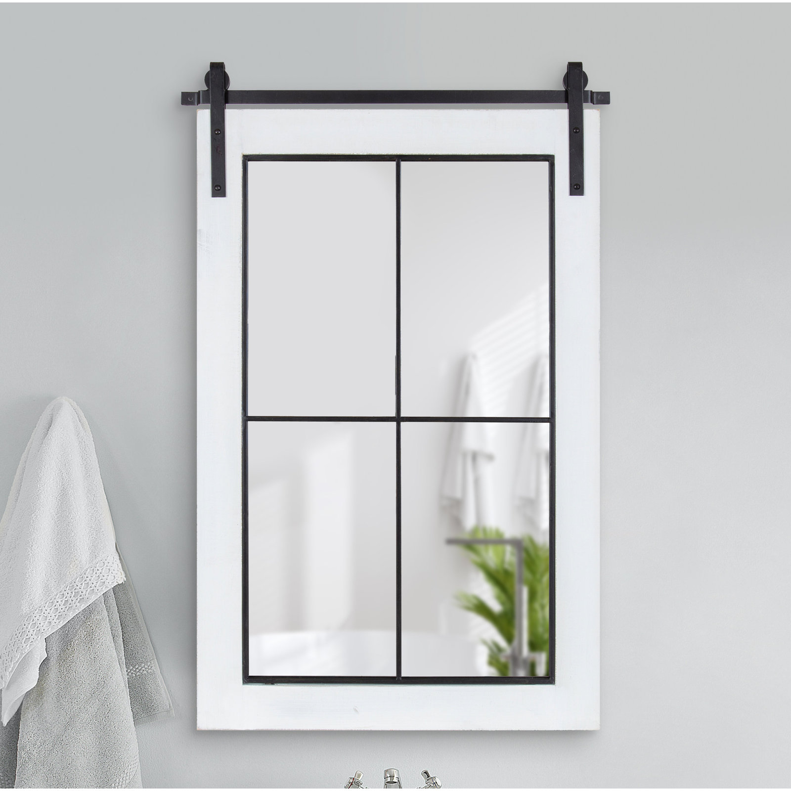 Enora 22" Accent Mirror, White, 37" x 22"