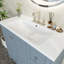 36 po X P 18 po P x 34 po Meuble-lavabo autoportant à simple cuve H avec plateau en marbre de culture blanc-539127288