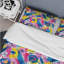 Ensemble de housse de couette abstrait rose bleu abstrait Circus Explosion I-109144402