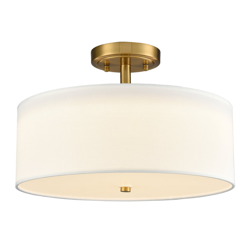 Kerre Dimmable Linen Drum LED Semi Flush Mount