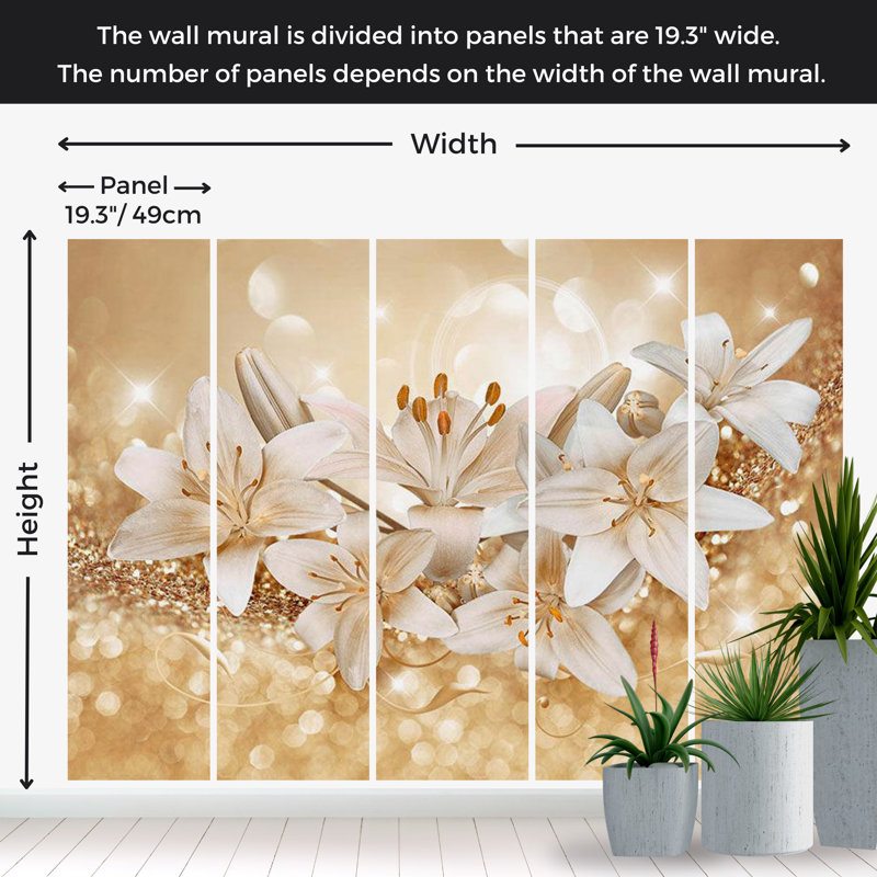 Adhésif mural floral pelez et collez - Royal Entourage, L 41 po x l 57 po